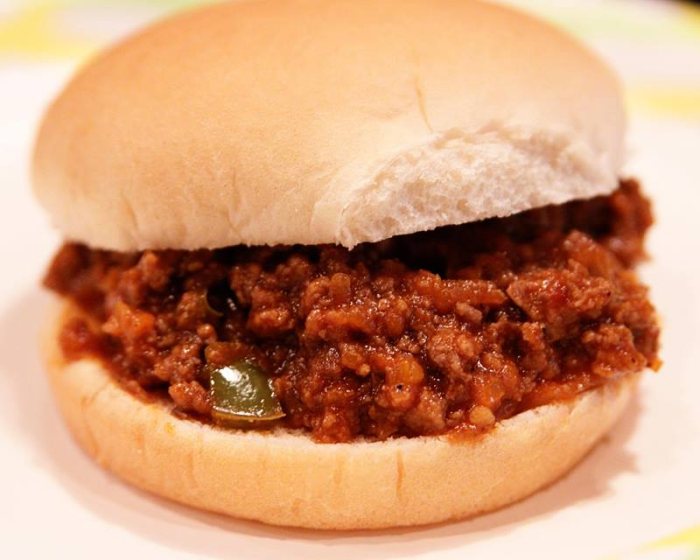 Sloppy joe, at The Peshtigo Corral.