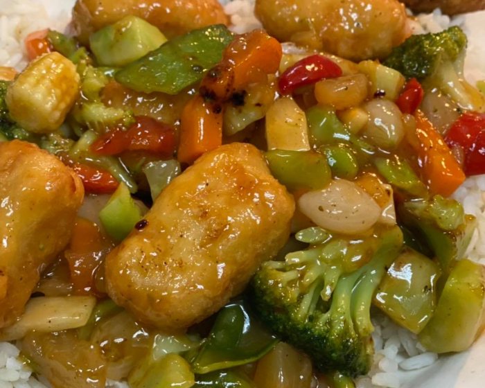 Sweet and sour chicken, at The Peshtigo Corral.