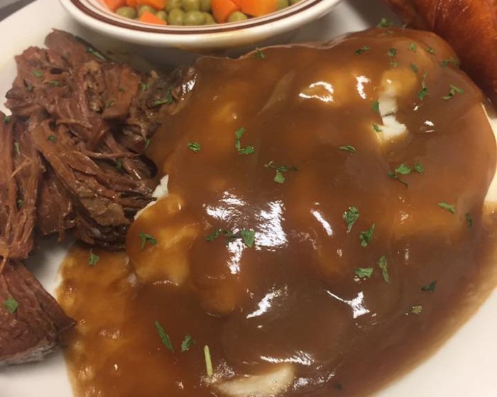 Stewed beef, at The Peshtigo Corral.